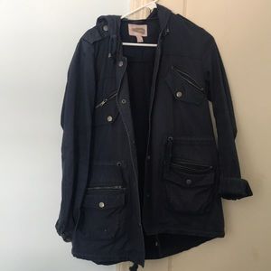 F21 navy blue utility jacket
